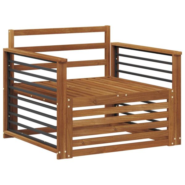 2 Брой Диван с подлакътници Солидно акациево дърво Естествен