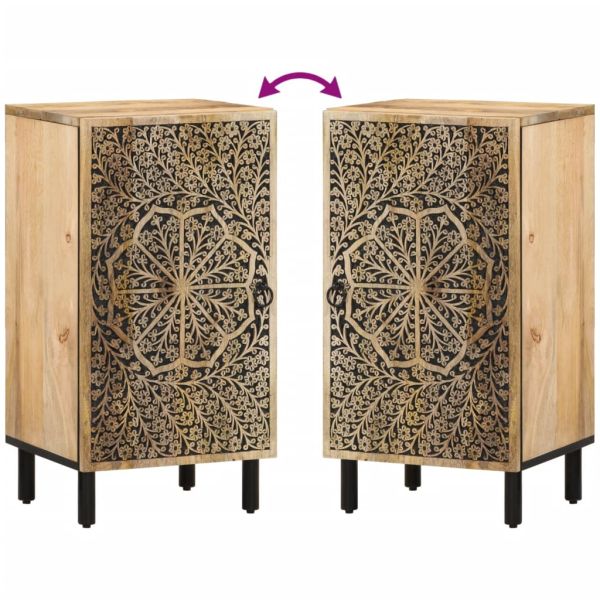 Страничен шкаф 40x33x75 см манго масивно дърво