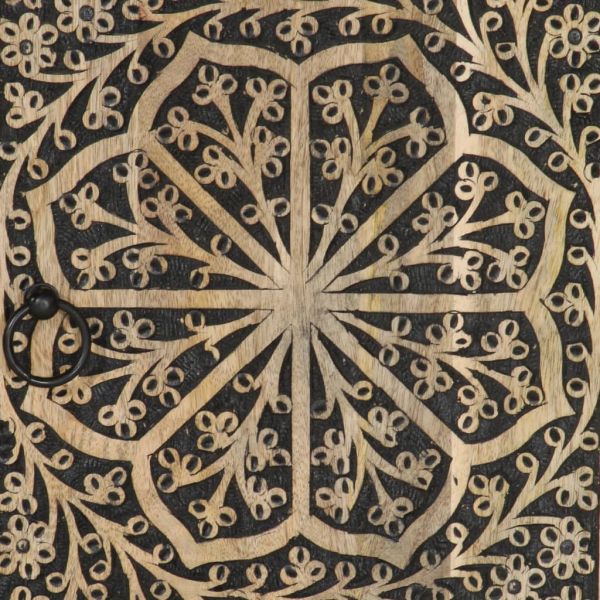 Страничен шкаф 90x33x75 см манго масивно дърво