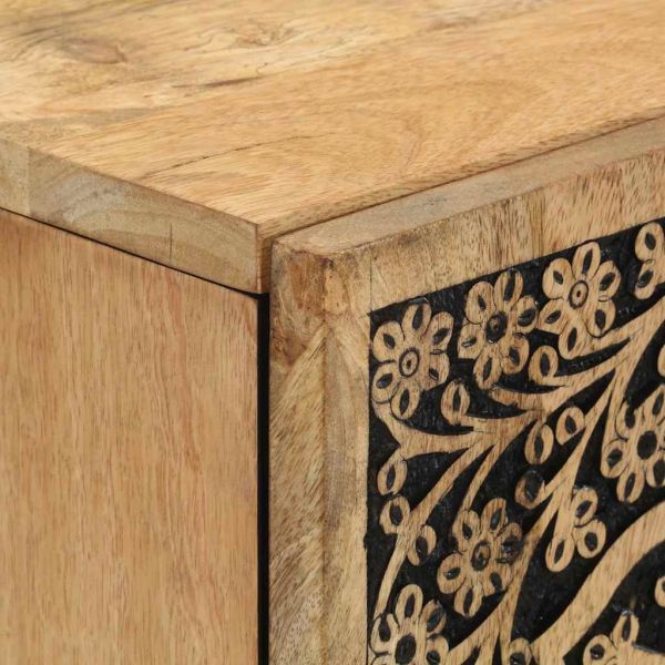 Страничен шкаф 40x33x110 см манго масивно дърво