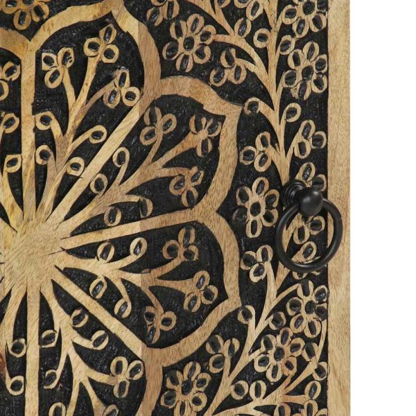 Страничен шкаф 40x33x110 см манго масивно дърво