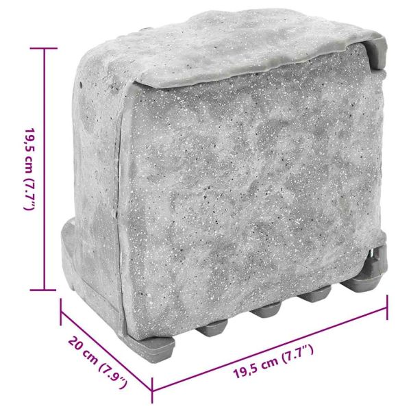 Външен контакт с шип и сензор лампа 4-посочен каменна визия сив