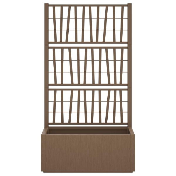 Градинска саксия с решетка Кафяво 80 x 36 x 140 см ПП