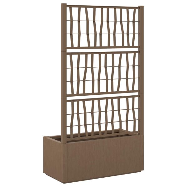 Градинска саксия с решетка Кафяво 80 x 36 x 140 см ПП