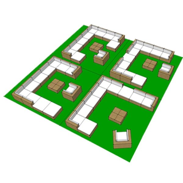 Градински комплект с възглавници 12 части полиратан черен