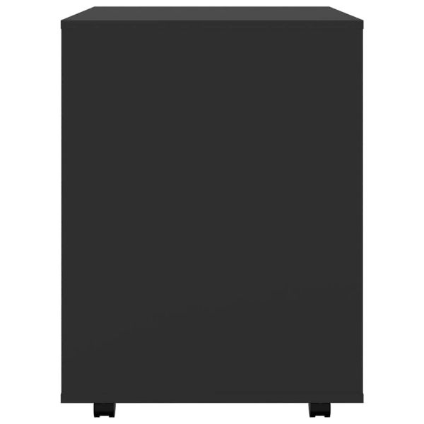 Подвижен шкаф, черен, 60x53x72 см, инженерно дърво