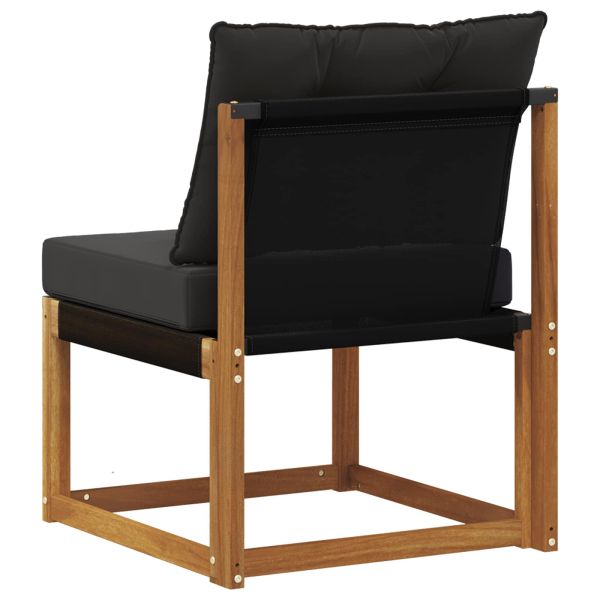 Външен среден диван Масивна акациева дървесина и текстилен плат