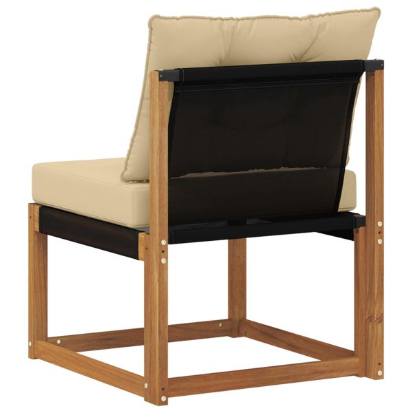 Външен среден диван Масивна акациева дървесина и текстилен плат