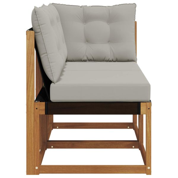 Външен среден и ъглов диван с възглавница 2 Брой Естествен