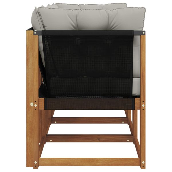 Външен среден и ъглов диван с възглавница 3 Брой Естествен