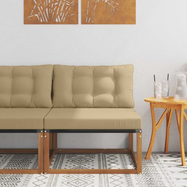 Секционен диван Солидно акациево дърво Естествен