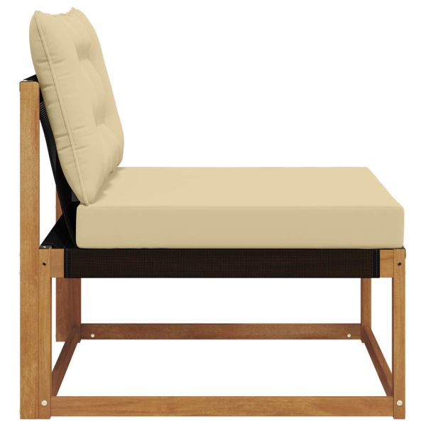 Секционен диван Солидно акациево дърво Естествен