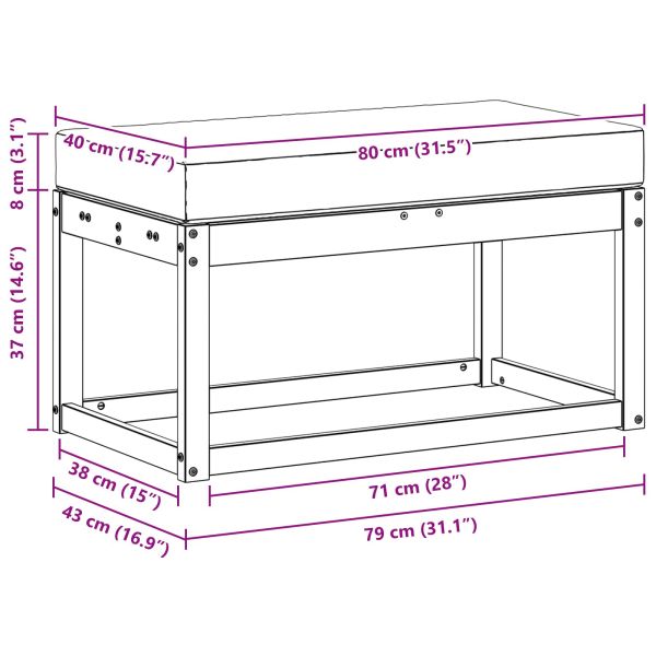 Външна табуретка Солидно акациево дърво Естествен