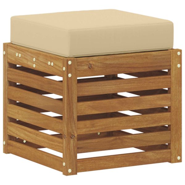 Външна табуретка Солидно акациево дърво Естествен