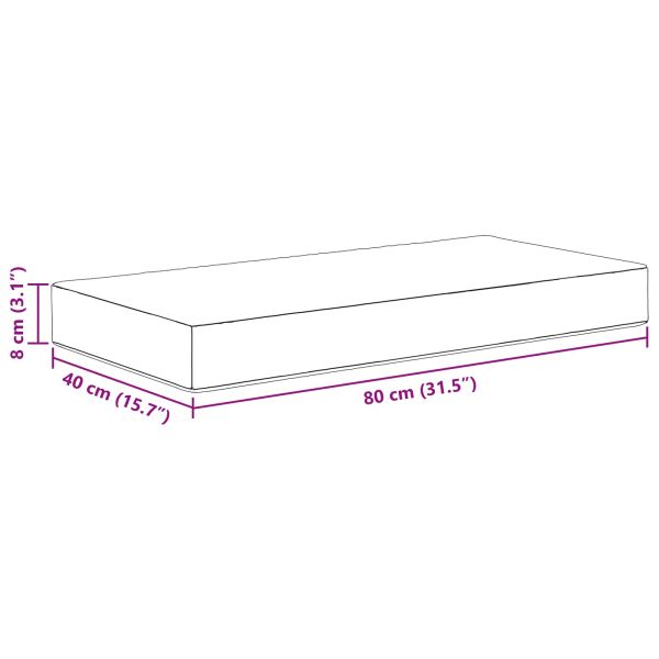 Възглавница за открито седалка Антрацит 80 x 40 x 8 cm