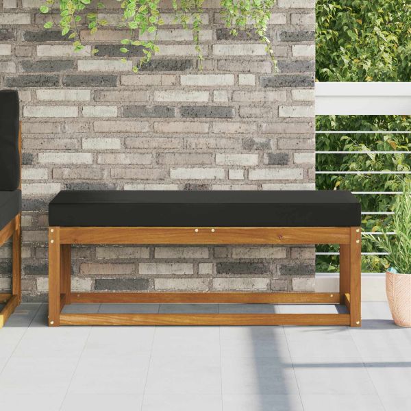 Възглавница за открито седалка Черен 111,5 x 40 x 8 см