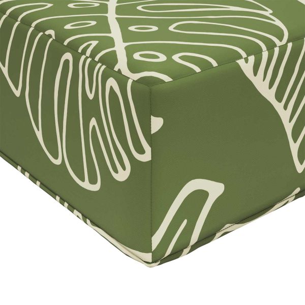 Възглавница за открито седалка Зелени листа 111,5 x 40 x 8 см