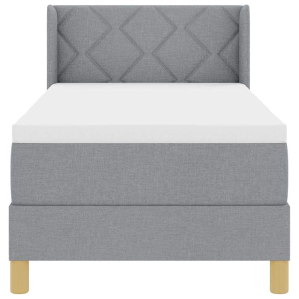 Легло с пружинирана основа Светлосиво 200 x 80 см текстил