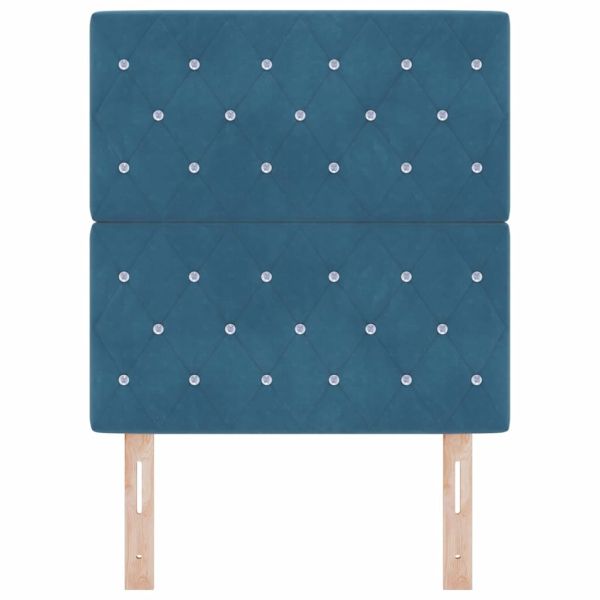 LED глава с LED ленти с таблото Тъмен син 80 cm Кадифе