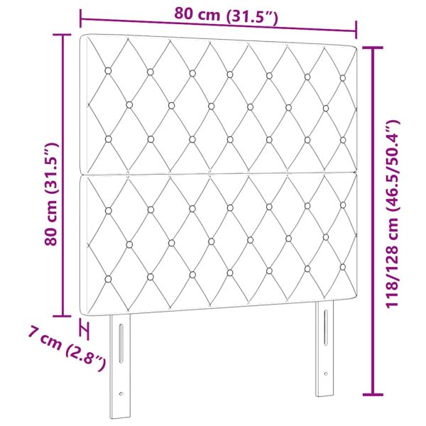 LED глава с LED ленти с таблото Тъмен син 80 cm Кадифе
