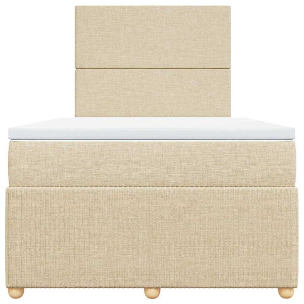 Боксспринг легло с матрак, кремаво, 120x190 см, плат