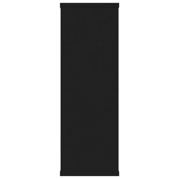 Стенни рафтове, черни, 104x20x58,5 см, инженерно дърво