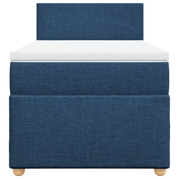 Боксспринг легло с матрак, синя, 90x190 см, плат