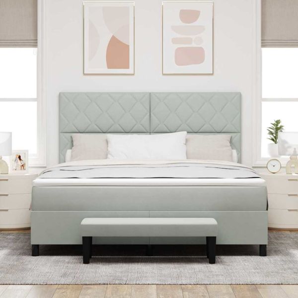 Легло с пружинирана основа Светлосиво 200 x 180 cm Кадифе