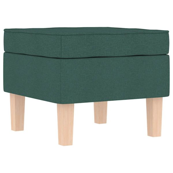 Люлеещ се стол с табуретка за крака, тъмнозелен, плат