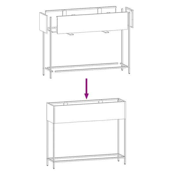 Повдигната градинска саксия Антрацит 100 x 26 x 82 см Стомана