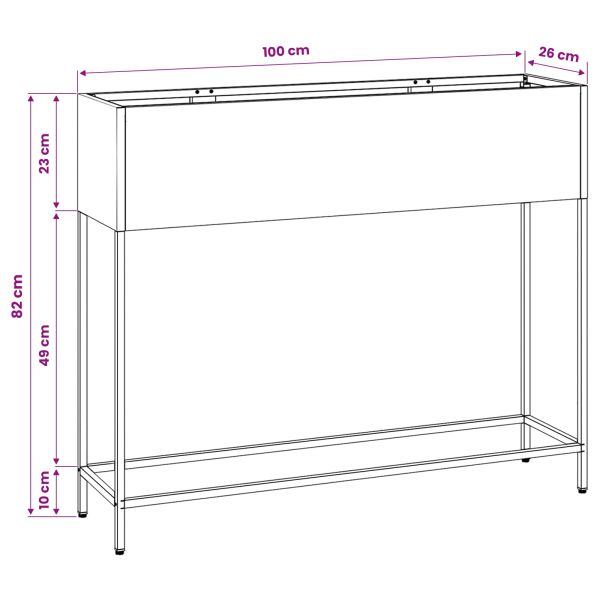 Повдигната градинска саксия Антрацит 100 x 26 x 82 см Стомана