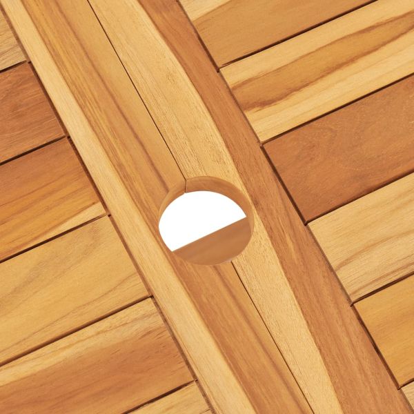 Градински трапезен комплект, 5 части, тиково дърво масив