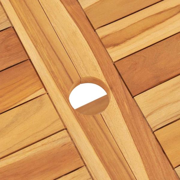 Градински трапезен комплект, 7 части, тиково дърво масив