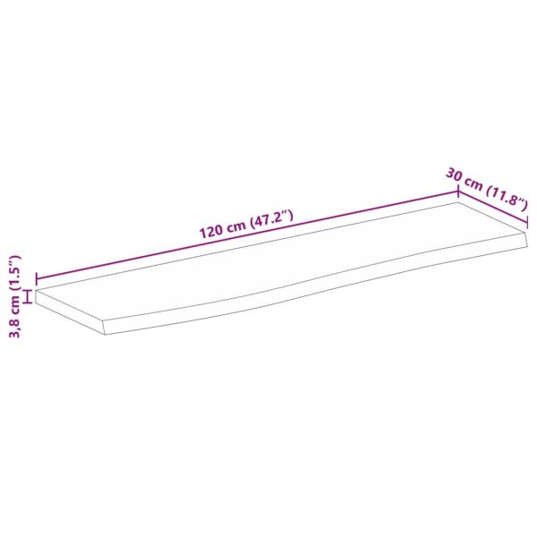 Плот за маса, 120x30x3,8 см, жив ръб, грубо мангово дърво масив