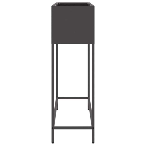 Повдигната градинска саксия Черно 100 x 26 x 82 см Стомана