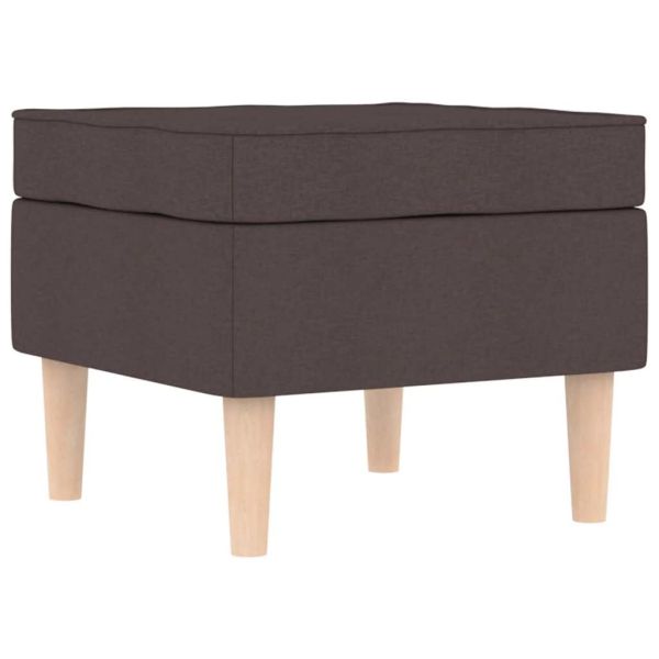 Фотьойл с табуретка за крака, тъмнокафяв, текстил