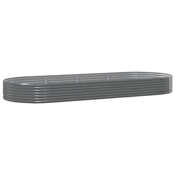 Градинска повдигната леха поцинкована стомана сиво