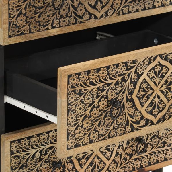 Страничен шкаф 60x33x75 см манго масивно дърво