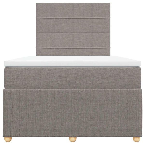 Боксспринг легло с матрак, таупе, 120x190 см, плат