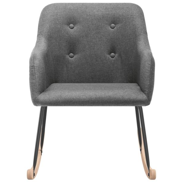 Люлеещ се стол, светлосив, текстил