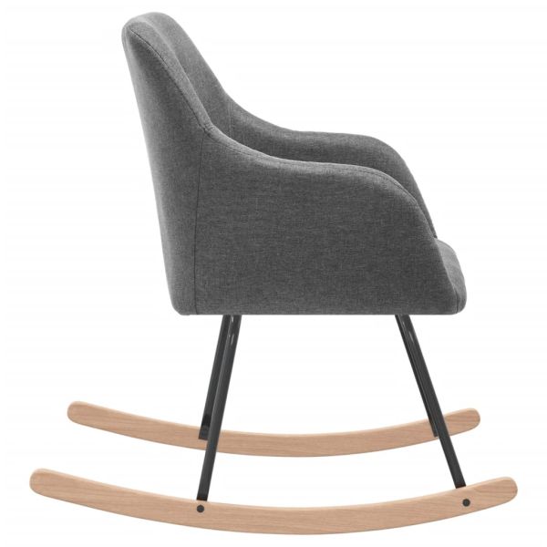 Люлеещ се стол, светлосив, текстил