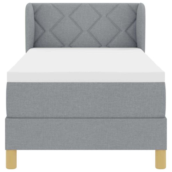 Легло с пружинирана основа Светлосиво 80 x 200 cm текстил