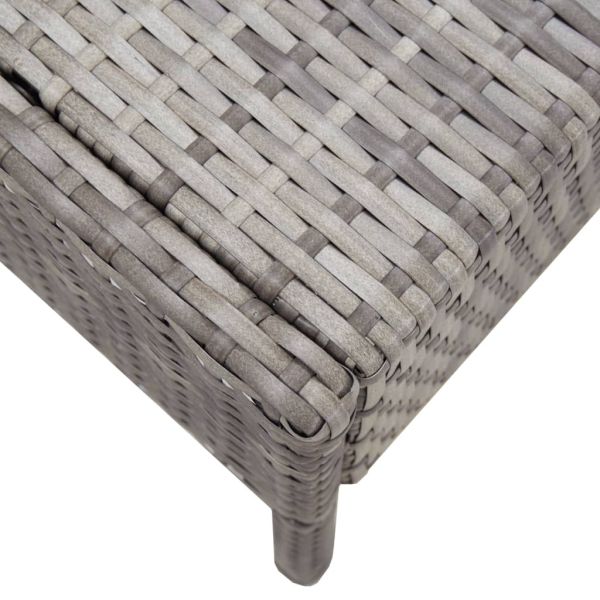 Градински комплект с възглавници, 5 части, полиратан, сив