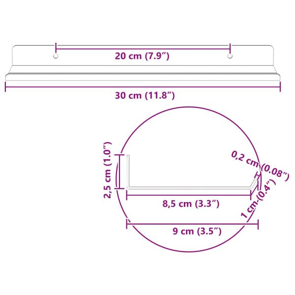 Плаващ рафт 4 pcs Горчично жълто 30 x 9 x 2,5 см Стомана