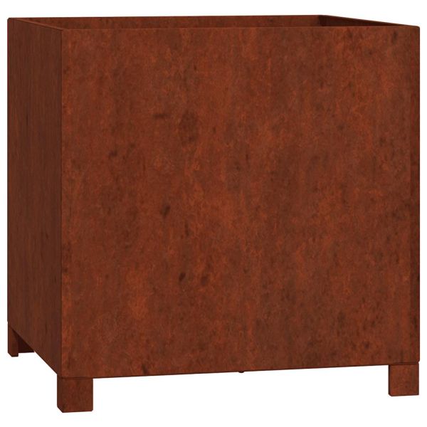 Кашпи с крака, 2 бр, ръждиво, 50x50x50 см, кортенова стомана