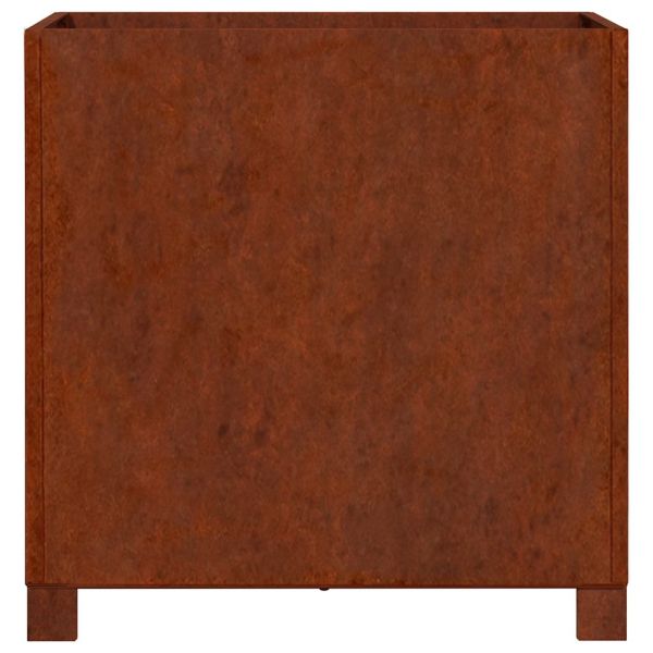 Кашпи с крака, 2 бр, ръждиво, 50x50x50 см, кортенова стомана