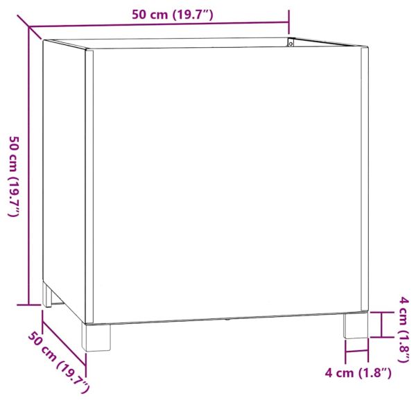 Кашпи с крака, 2 бр, ръждиво, 50x50x50 см, кортенова стомана