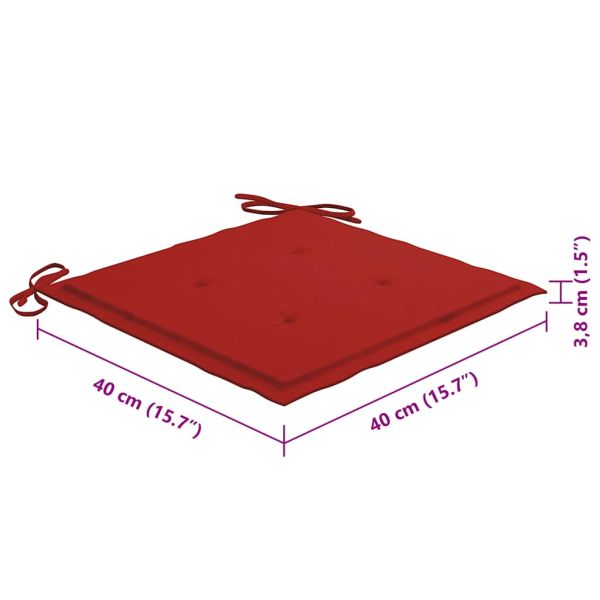Сгъваеми градински столове, 8 бр, с възглавници, акация масив