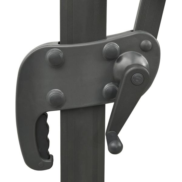 Конзолен градински чадър с прът и LED светлини антрацит 300 см