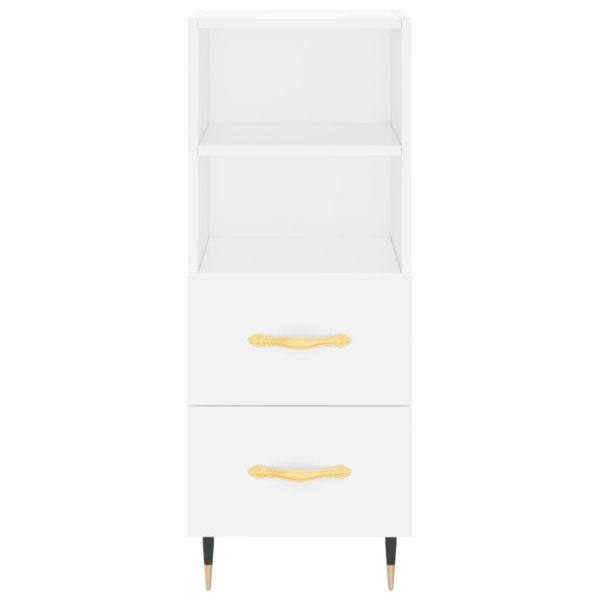 Висок шкаф, бял, 34,5x34x180 см, инженерно дърво